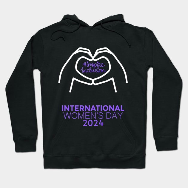 Count Her Inspire Inclusion Women's International Day 2024 Hoodie by AimArtStudio